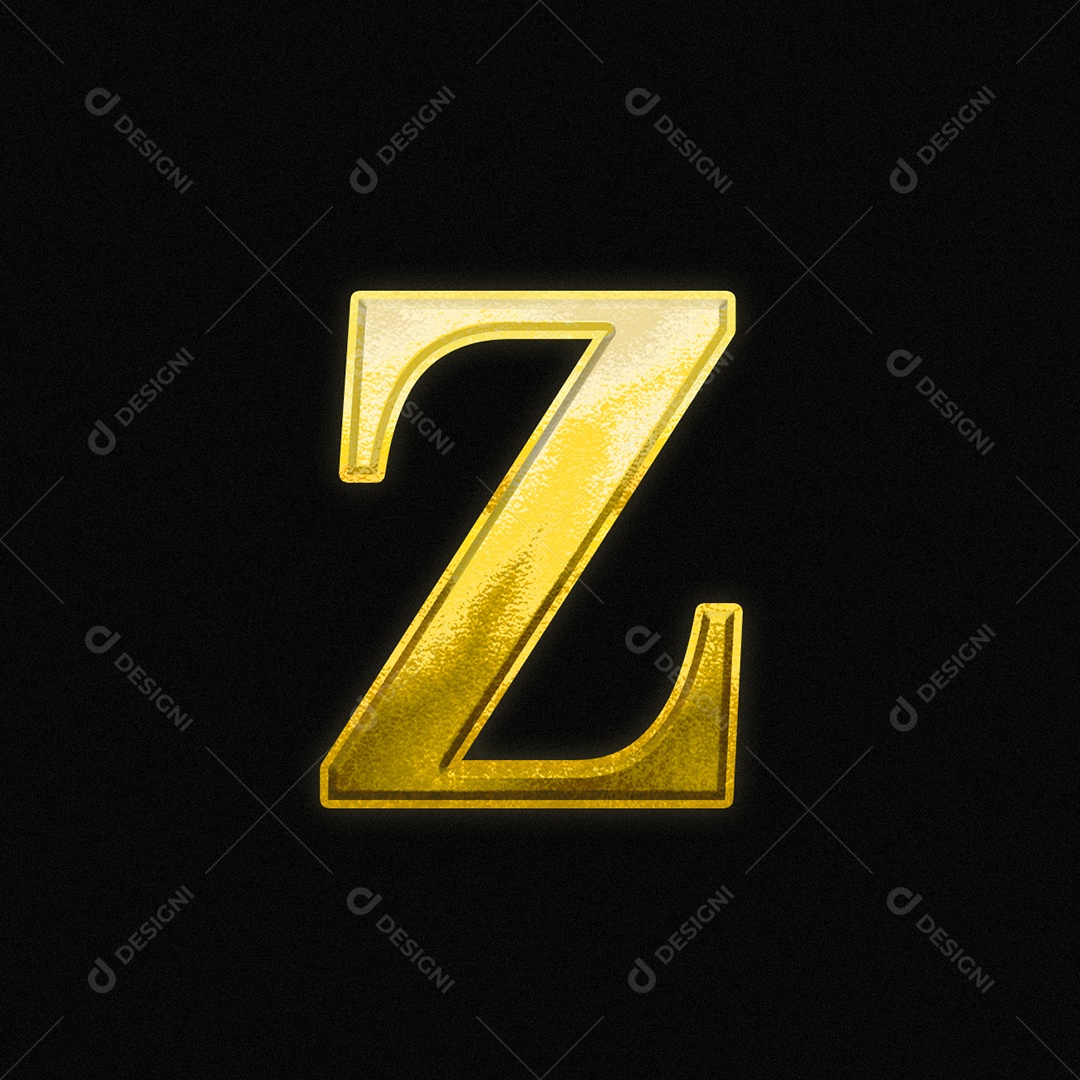 Efeito De Texto Letra Z Ouro Fonte Maiúscula Do Alfabeto PSD Editável
