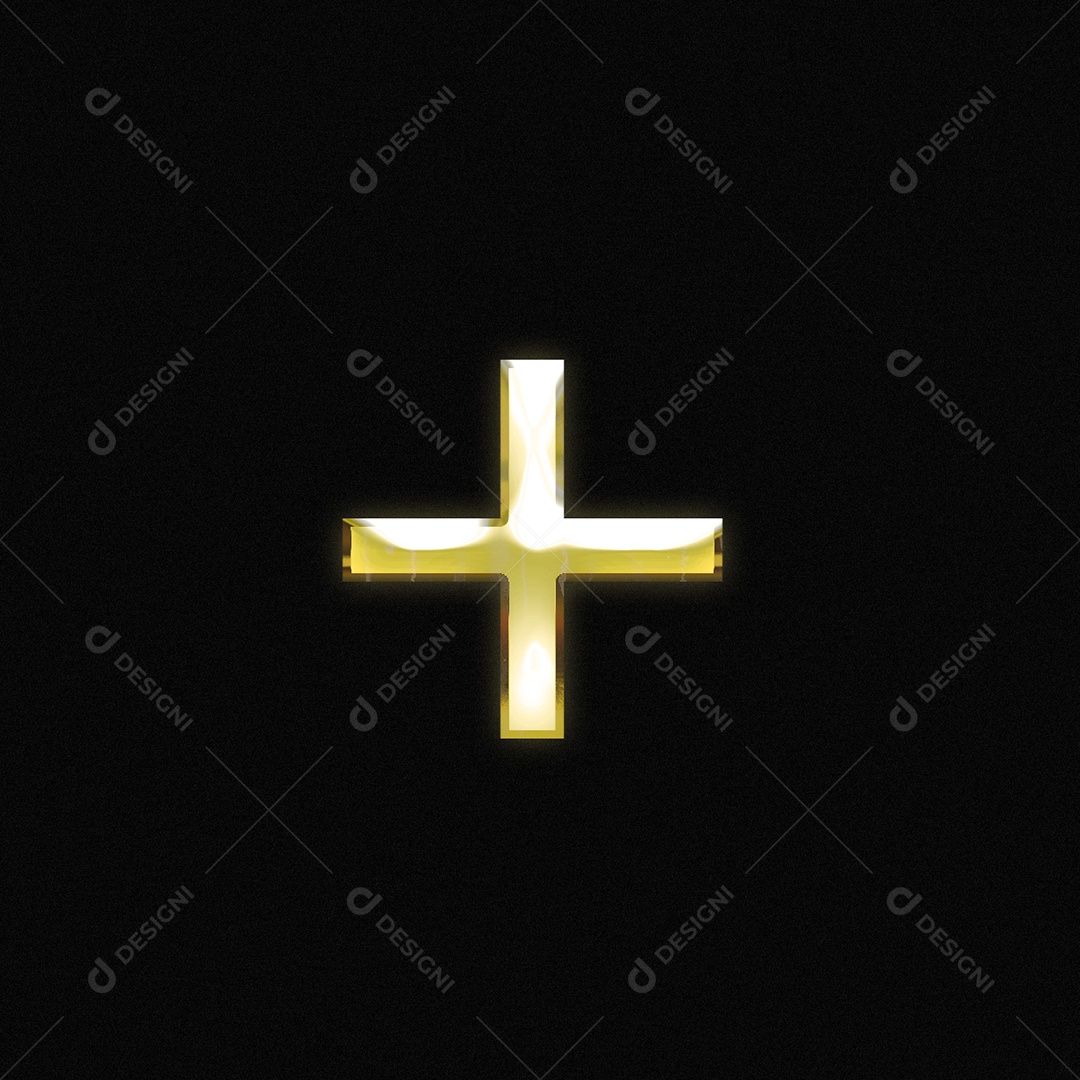 Efeito De Texto Símbolo Sinal De Mais Fonte De Ouro PSD Editável