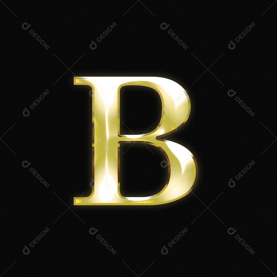 Efeito De Texto Letra B Ouro Maiúscula Fonte Do Alfabeto PSD Editável