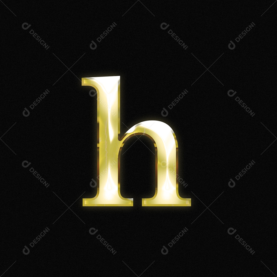 Efeito De Texto Letra h Fonte Ouro Minúsculo Do Alfabeto PSD Editável