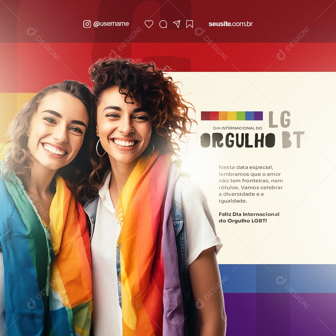 Nesta Data Especial Feliz Dia Internacional Do Orgulho LGBT Social Media PSD Editável