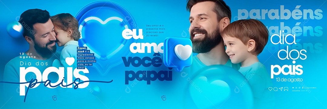 Seu Amor é o Presente Mais Precioso Que Já Recebi Dia Dos Pais Carrossel Social Media PSD Editável