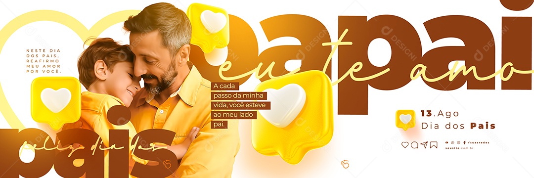 A Cada Passo Da Minha Vida Você Esteve Ao Meu Lado Pai Dia Dos Pais Carrossel Social Media PSD Editável