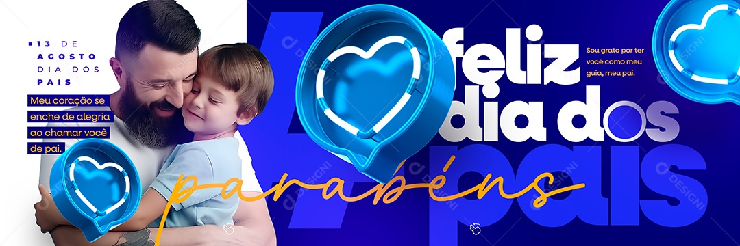 Meu Coração Se Enche De Alegria Ao Chamar Você De Pai Parabéns Carrossel Feliz Dia Dos Pais Social Media PSD Editável