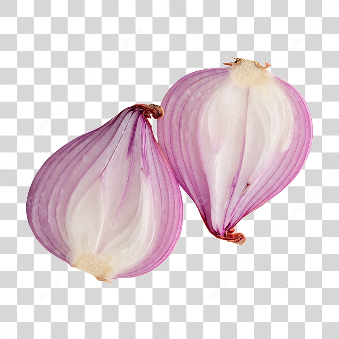 Cebola Roxa Partida ao Meio PNG Transparente