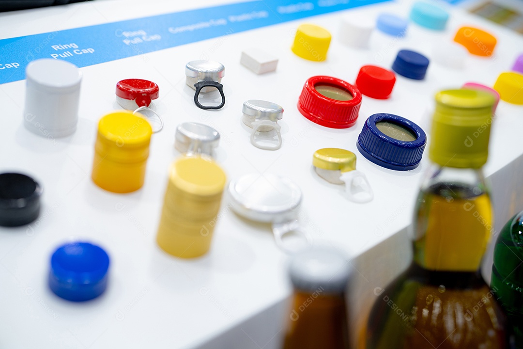 Conceito de embalagem de tampas