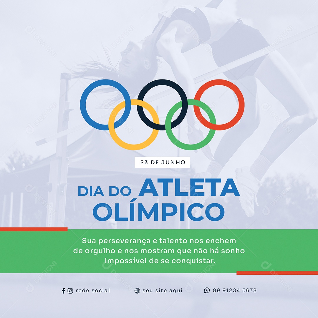 Social Media Olympic Athlete's Day Perseverance and Talent Editable PSD