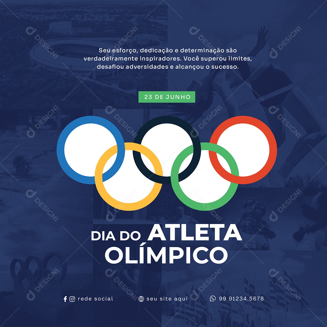 Dia Do Atleta Olímpico 23 De Junho Social Media PSD Editável