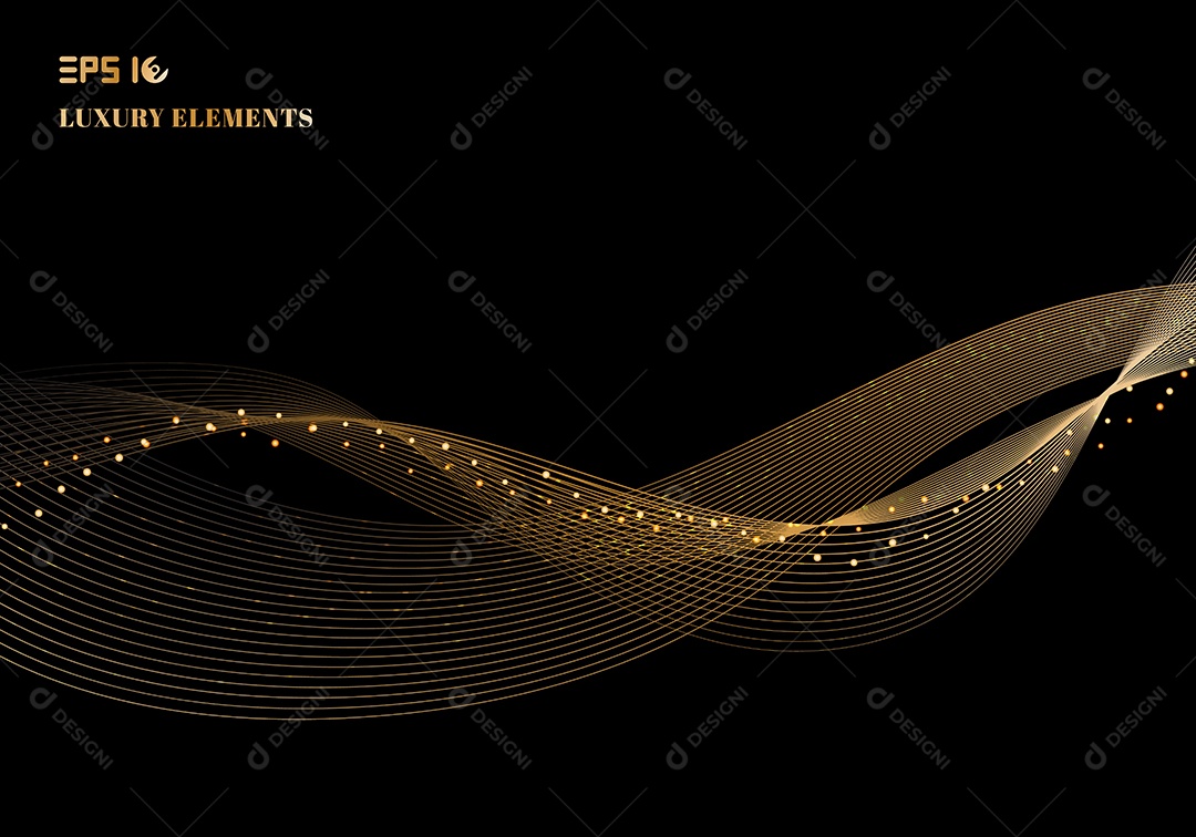 Background Ondas Amarelas Abstrato Vetor EPS