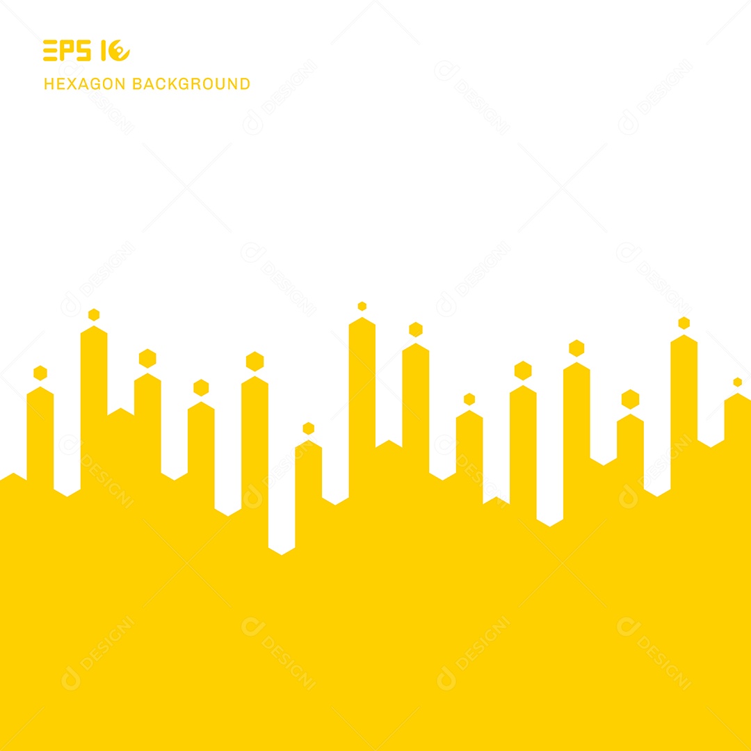 Background Hexágonos Geométricos Amarelos Abstrato Vetor EPS
