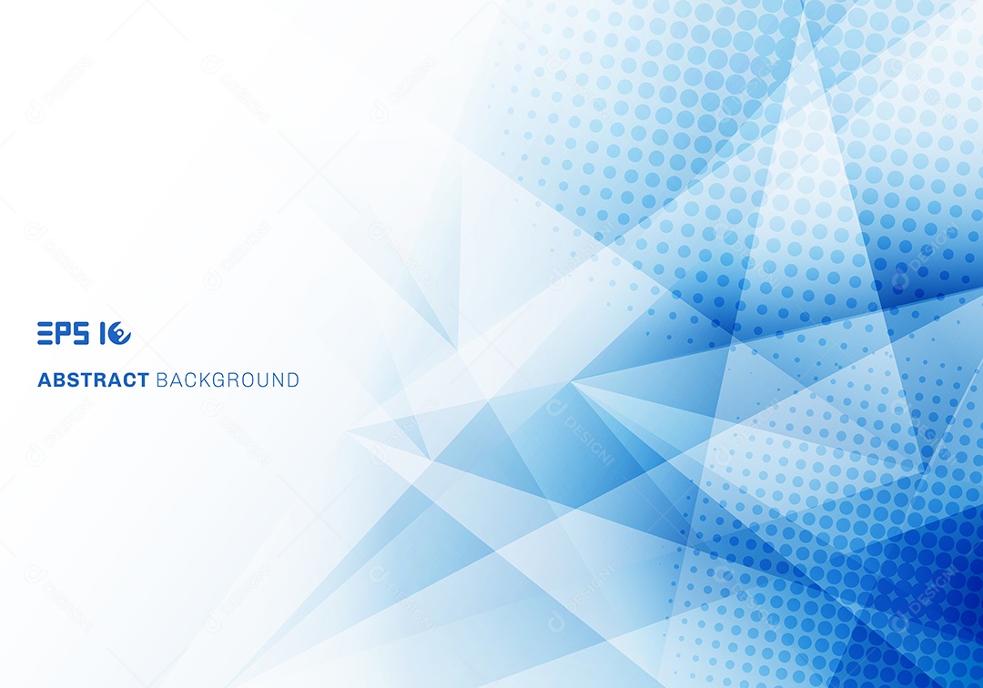 Background Branco Com Azul Formas Geométricas Abstrata Vetor EPS