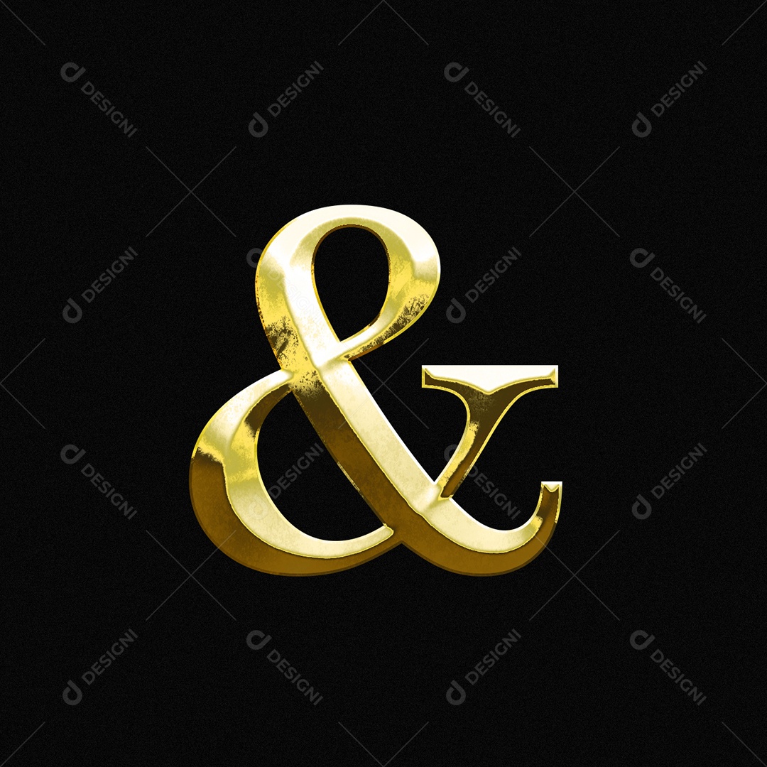 Efeito De Texto Símbolo Sinal De Ampersand Fonte De Ouro PSD Editável