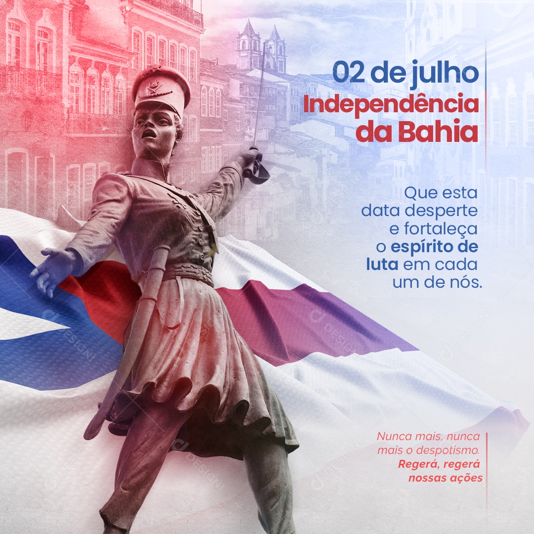 July 2nd Independence of Bahia What's the Date of Wake Up Social Media Editable PSD