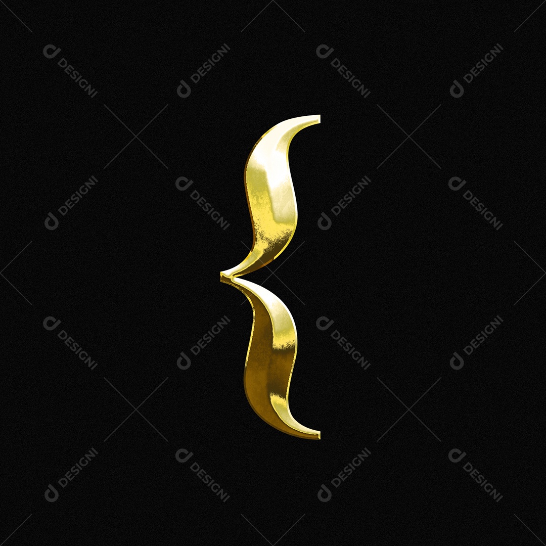 Efeito De Texto Colchete Inverso Símbolo Fonte De Ouro PSD Editável