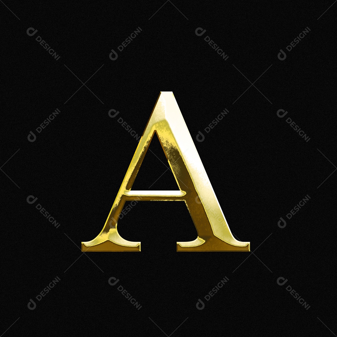 Efeito De Texto Letra A Ouro Maiúscula Fonte Do Alfabeto PSD Editável