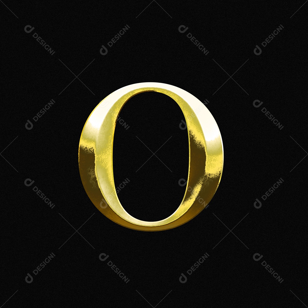 Efeito De Texto Letra O Ouro Maiúscula Fonte Do Alfabeto PSD Editável