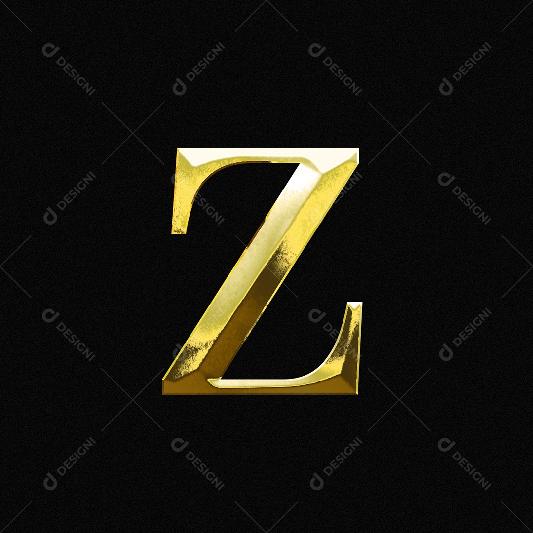 Efeito De Texto Letra Z Dourada Maiúscula Fonte Do Alfabeto PSD Editável