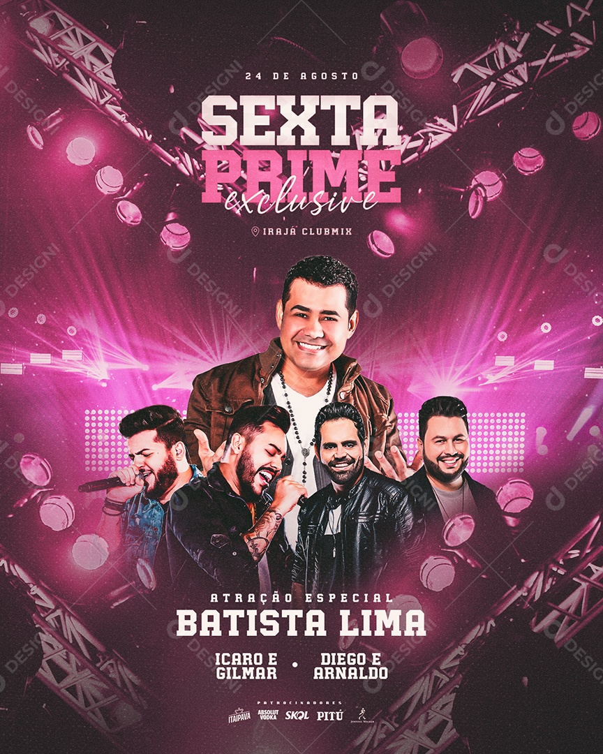 Social Media Flyer Feed Sexta Prime Exclusive Atração Especial PSD Editável