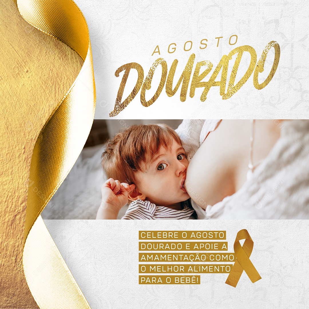 Post Agosto Dourado Celebre o Agosto Dourado Social Media PSD Editável