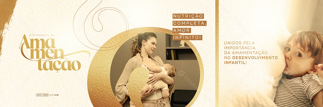 Carrossel Dia Mundial da Amamentação Social Media PSD Editável