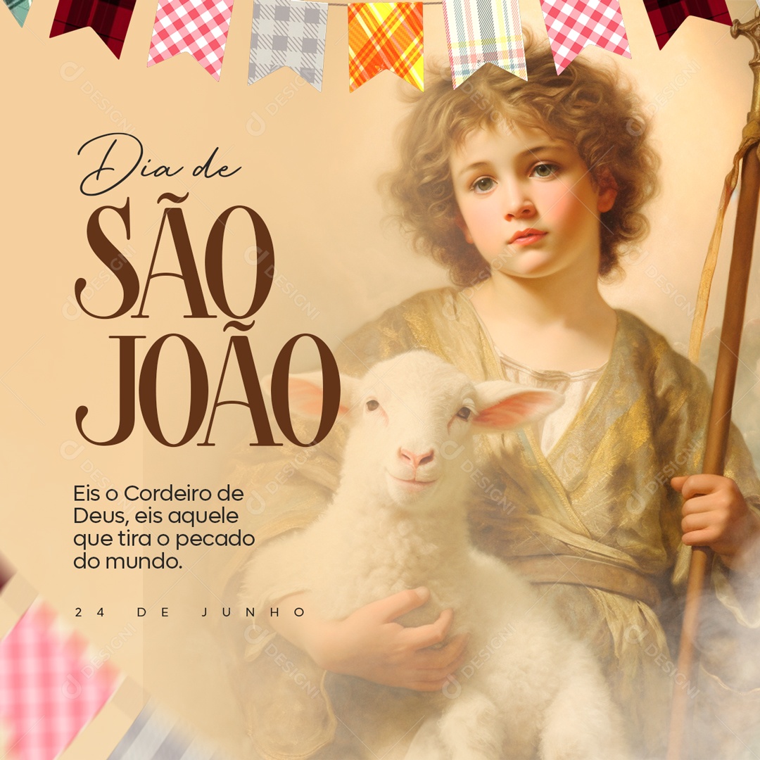 Social Media Dia De São João 24 De Junho O Cordeiro de Deus PSD Editável