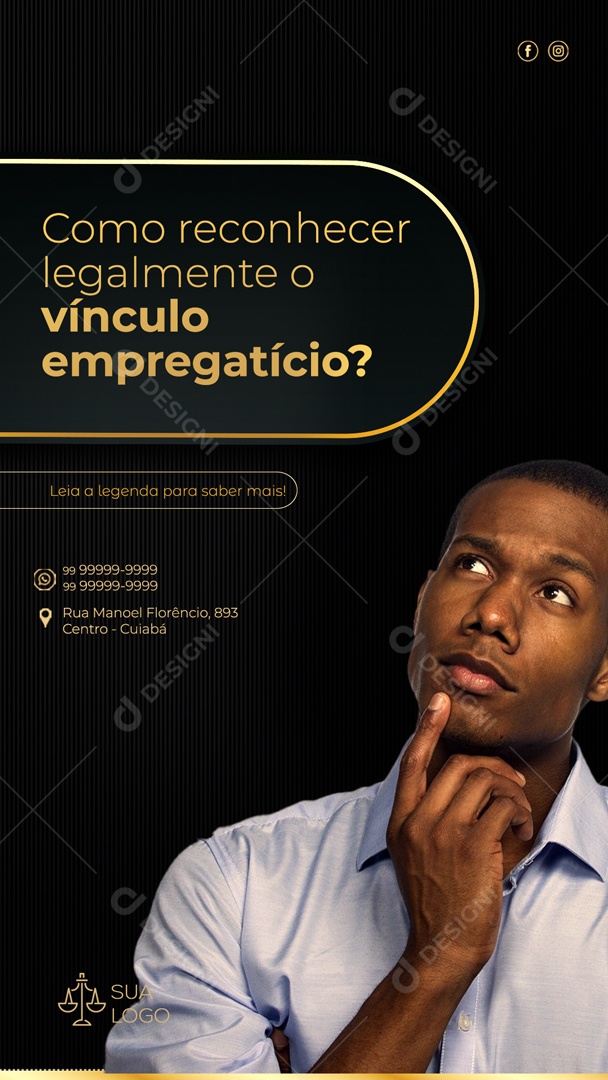 Social Media Story Como Reconhecer O Vinculo Empregatício PSD Editável