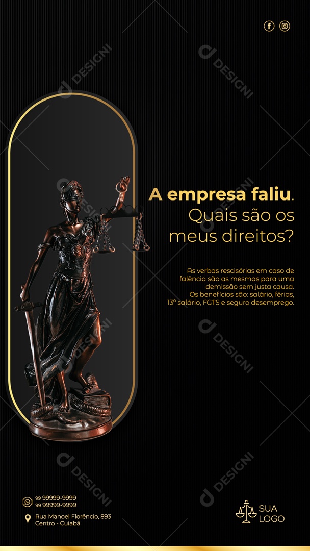 Story A Empresa Faliu Quais São Os Meus Direitos Social Media PSD Editável