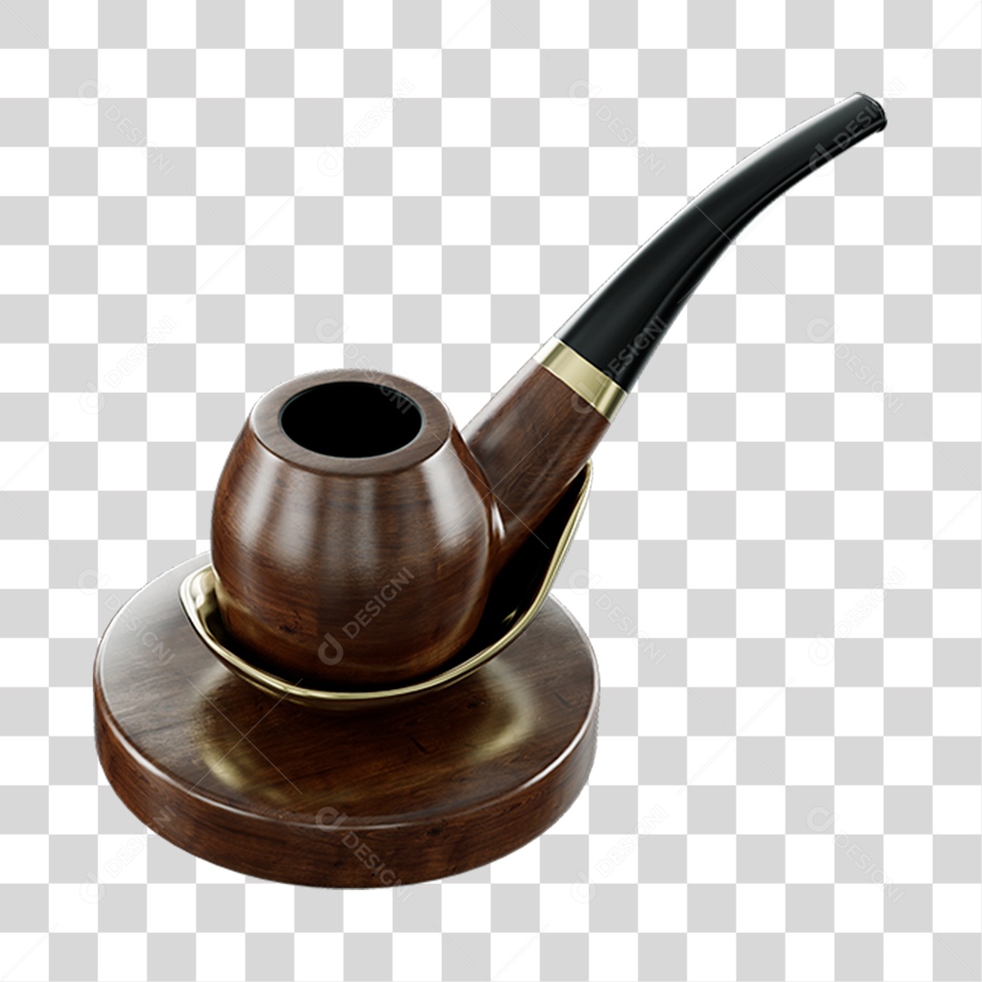 Cachimbo Marrom Elemento 3D Do Dia Dos Pais PNG Transparente