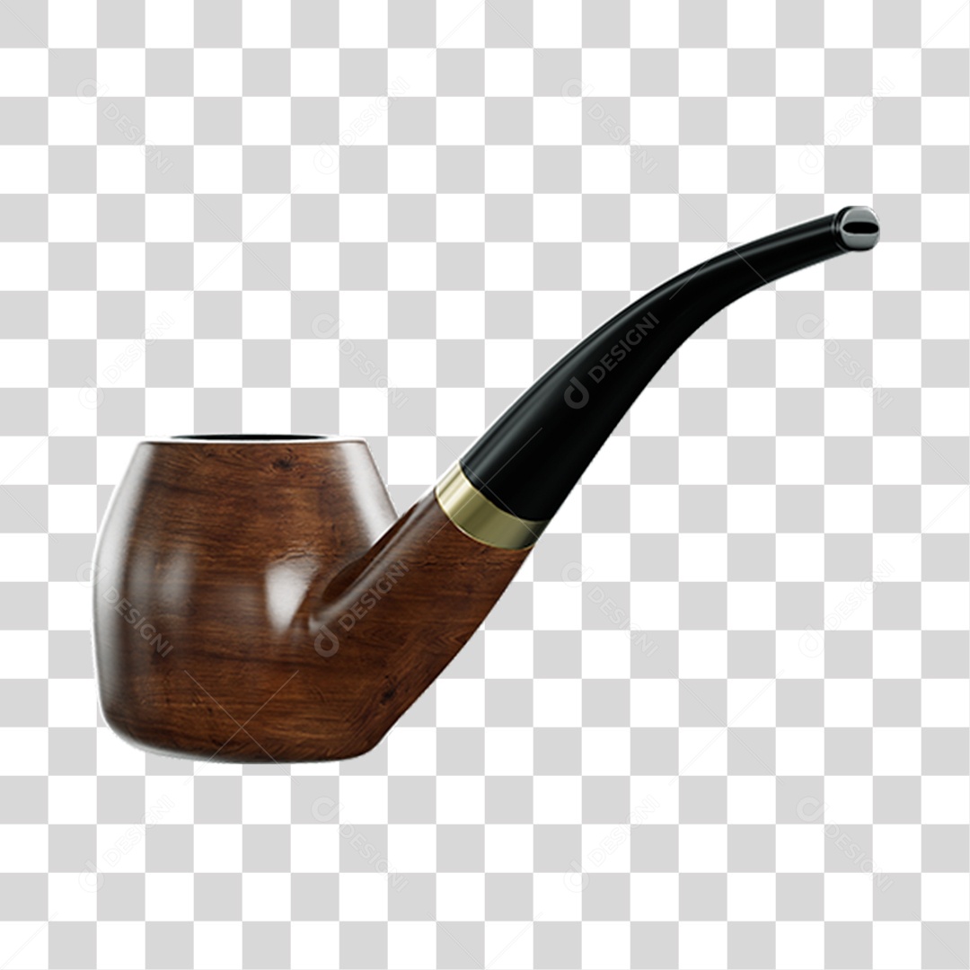 Cachimbo Marrom Elemento 3D Do Dia Dos Pais PNG Transparente