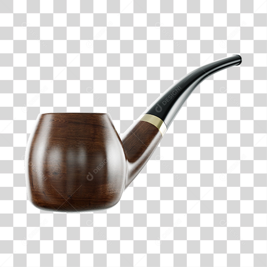 Cachimbo Marrom Elemento 3D Do Dia Dos Pais PNG Transparente
