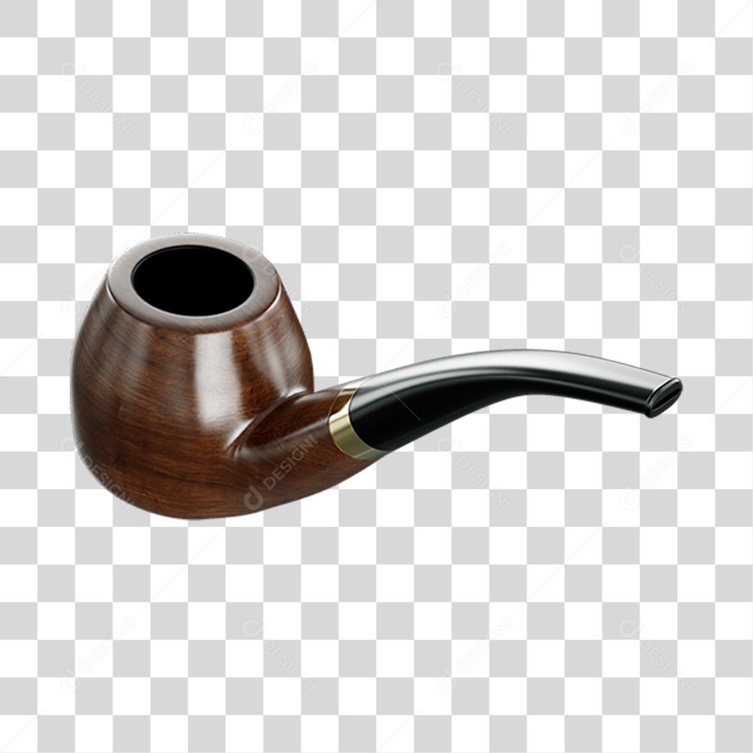 Cachimbo Marrom Elemento 3D Do Dia Dos Pais PNG Transparente