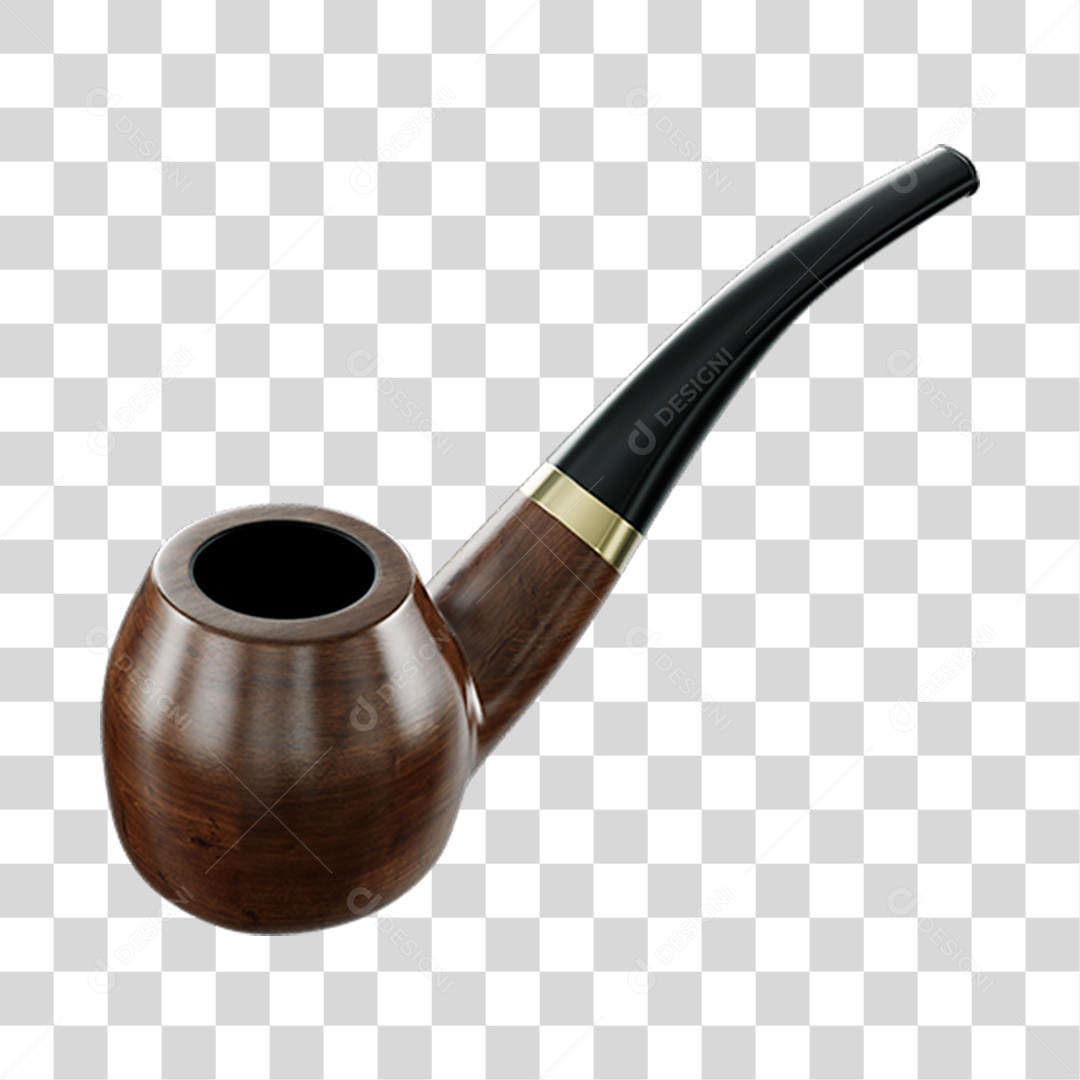 Cachimbo Marrom Elemento 3D Do Dia Dos Pais PNG Transparente