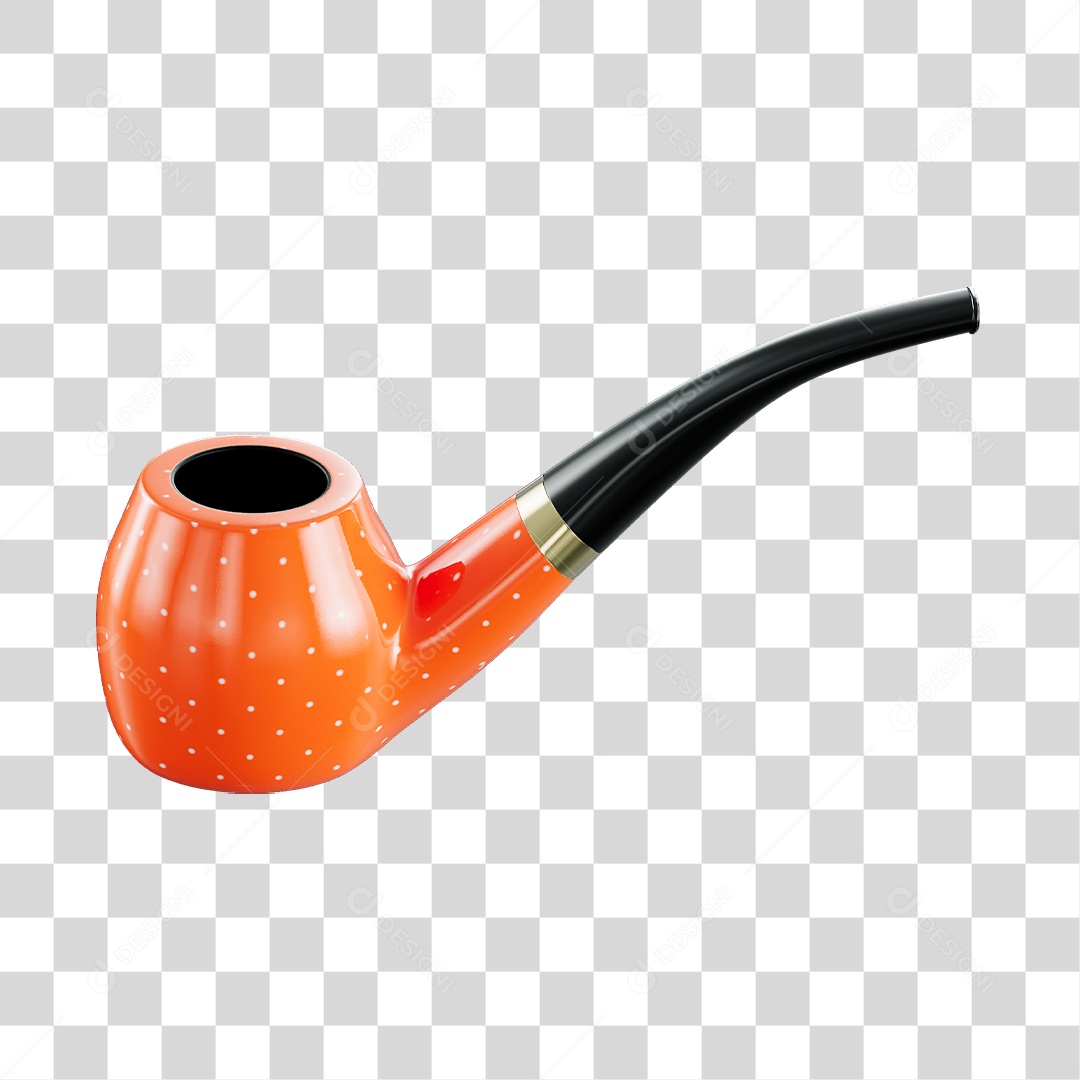 Cachimbo Laranjado Elemento 3D Do Dia Dos Pais PNG Transparente