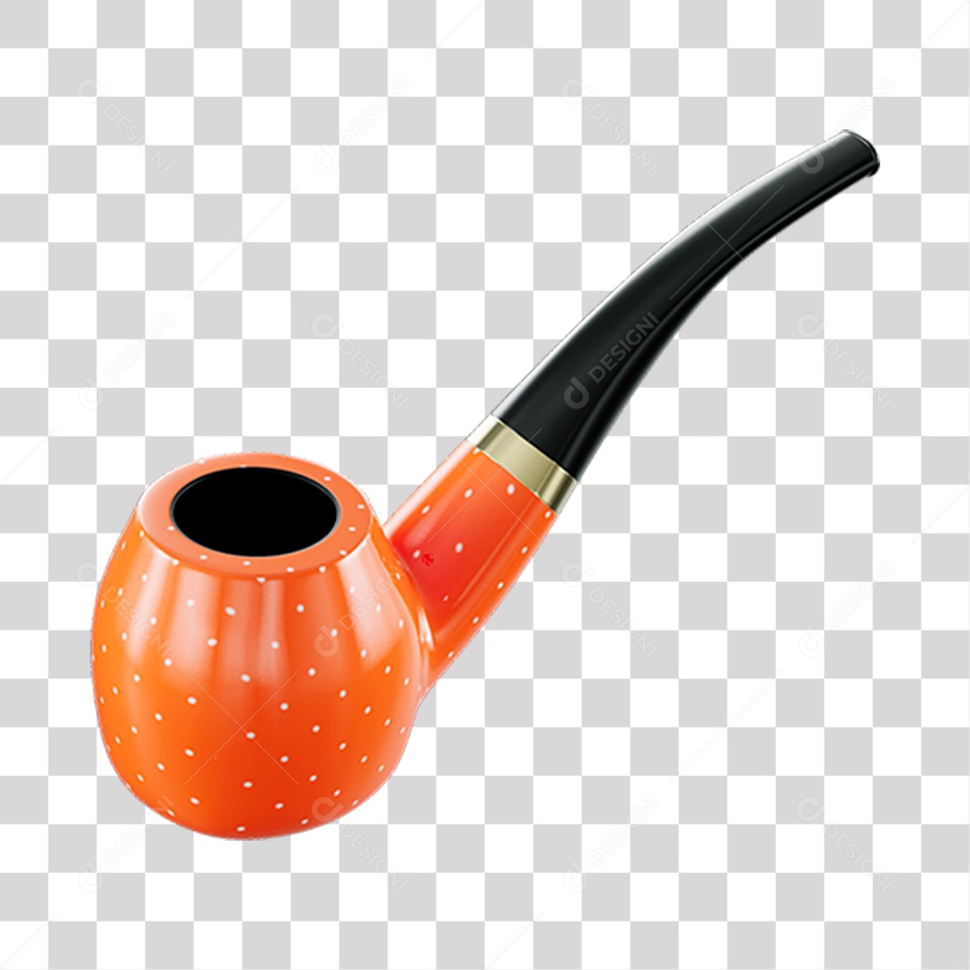 Cachimbo Laranjado Elemento 3D Do Dia Dos Pais PNG Transparente