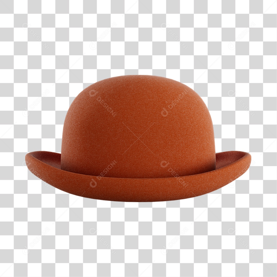 Chapéu Marrom Elemento 3D Do Dia Dos Pais PNG Transparente