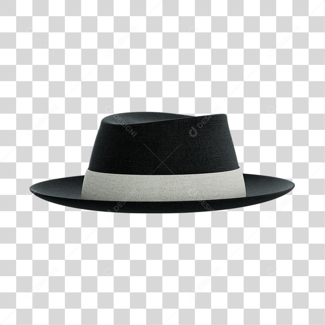 Chapéu Preto Elemento 3D Do Dia Dos Pais PNG Transparente