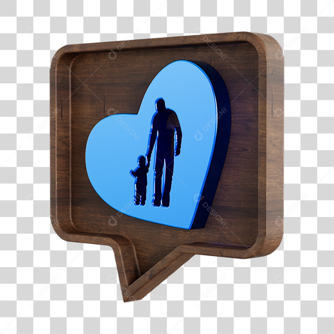 Emoji Pai e Filho Mãos Dadas Coração Elemento 3D PNG Transparente