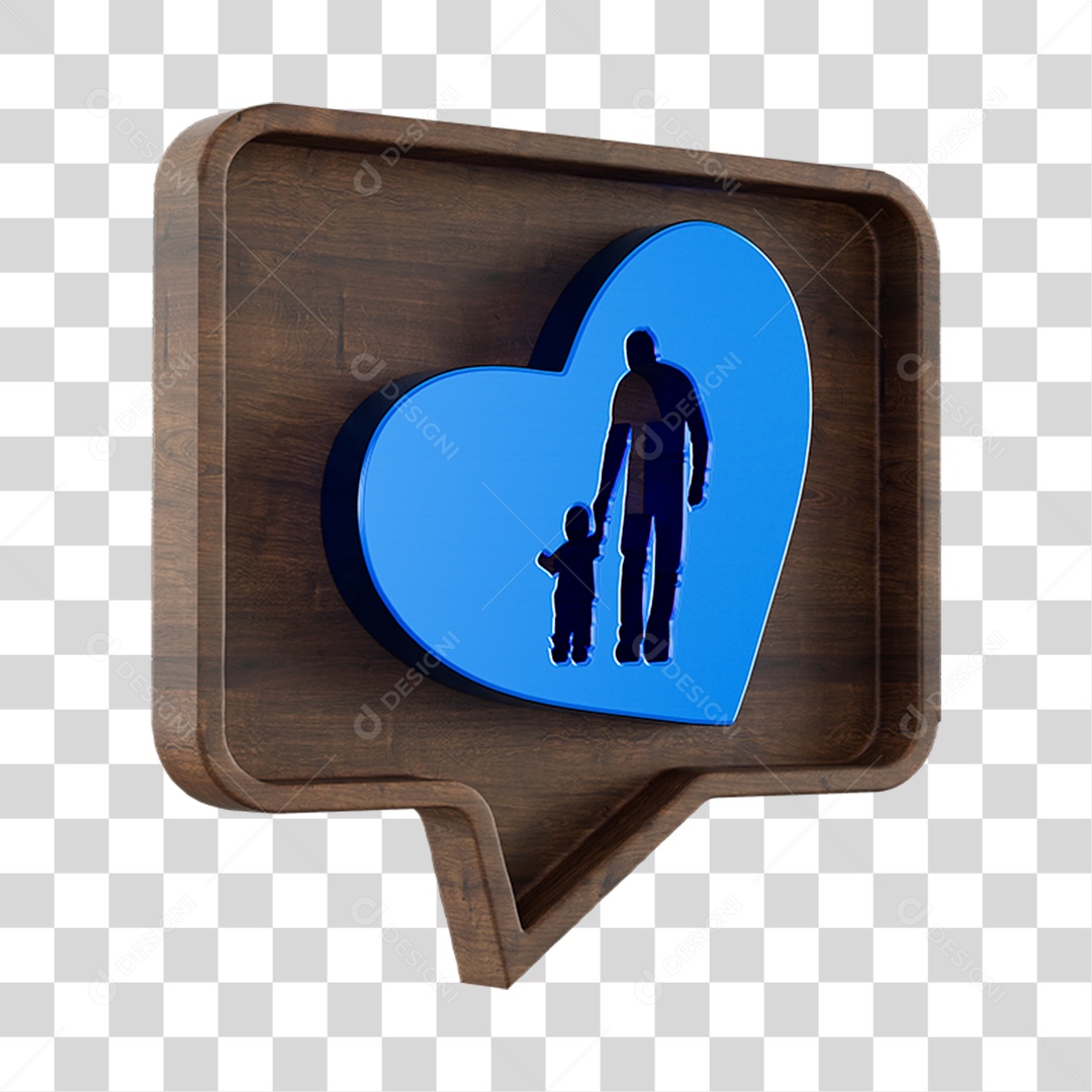 Emoji Pai e Filho Mãos Dadas Coração Elemento 3D PNG Transparente