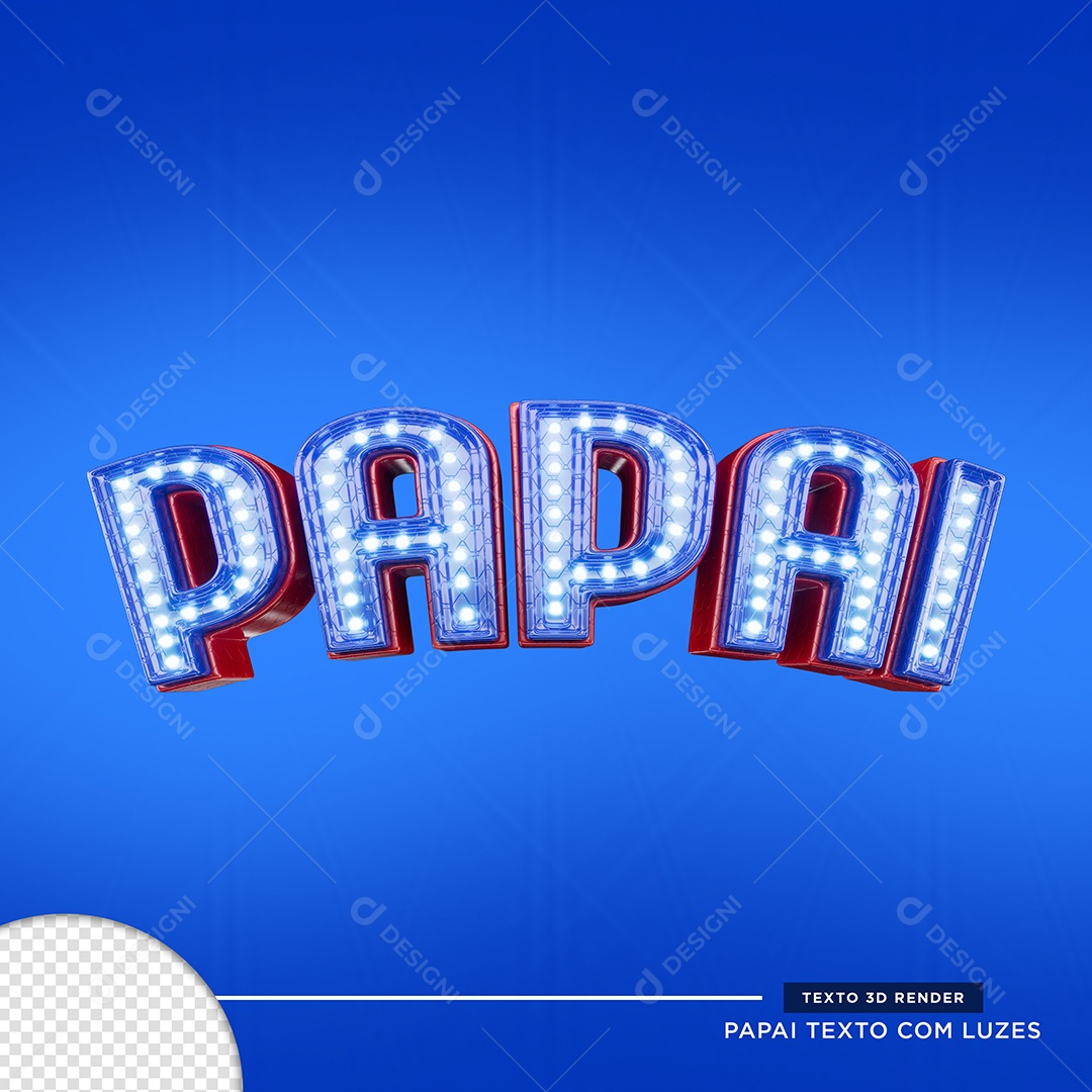 Dia dos Pais Texto 3D Para Composição PSD