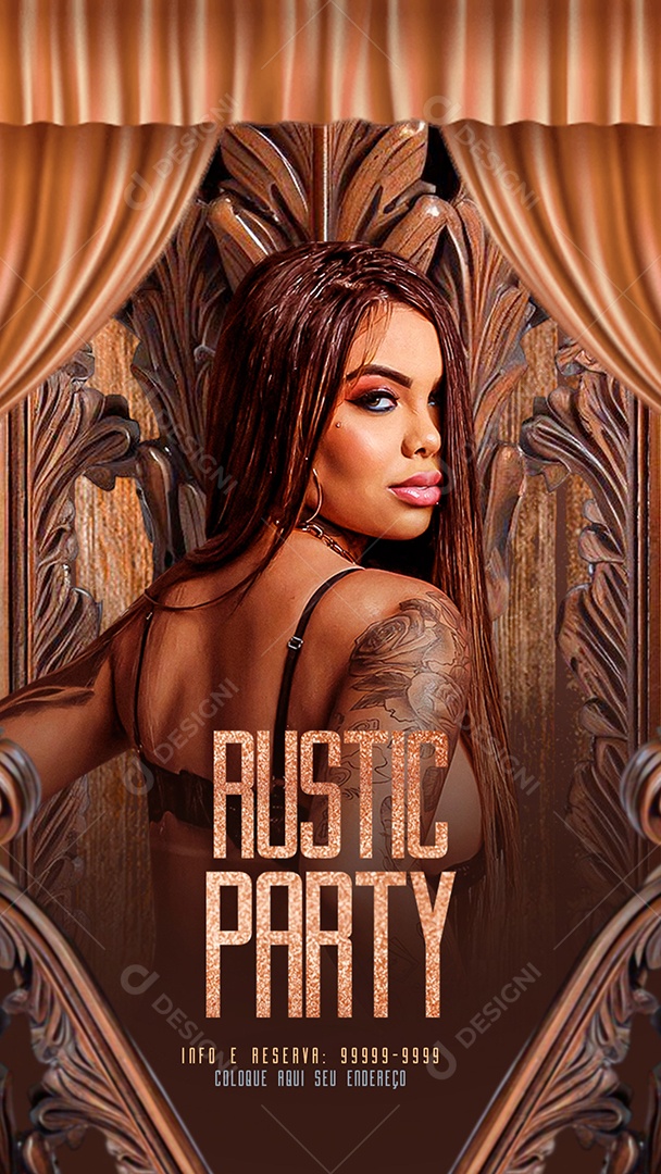 Social Media Flyer Story Rustic Party PSD Editável