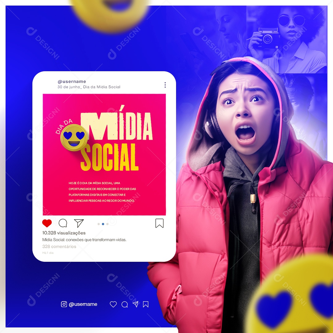 Hoje é o Dia Da Mídia Social 30 De Junho Social Media PSD Editável