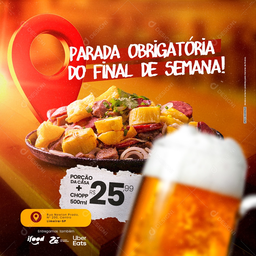 Parada Obrigatória No Final De Semana Porção Da Casa Restaurante Social Media PSD Editável