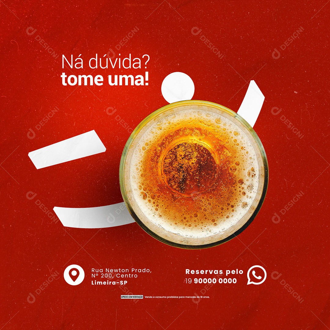 Ná Dúvida Tome Uma! Restaurante Cerveja Social Media PSD Editável