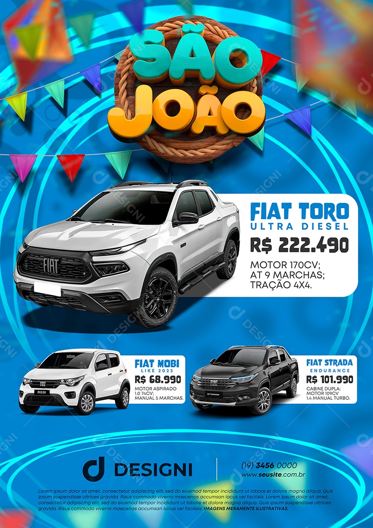Editable São João Car Concessionária Social Media PSD advertisement