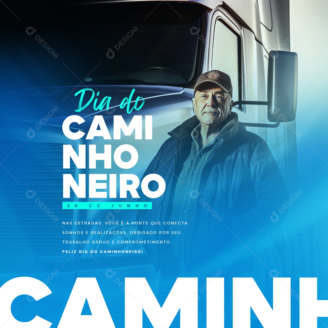 Dia Do Caminhoneiro Árduo e Comprometimento Social Media PSD Editável