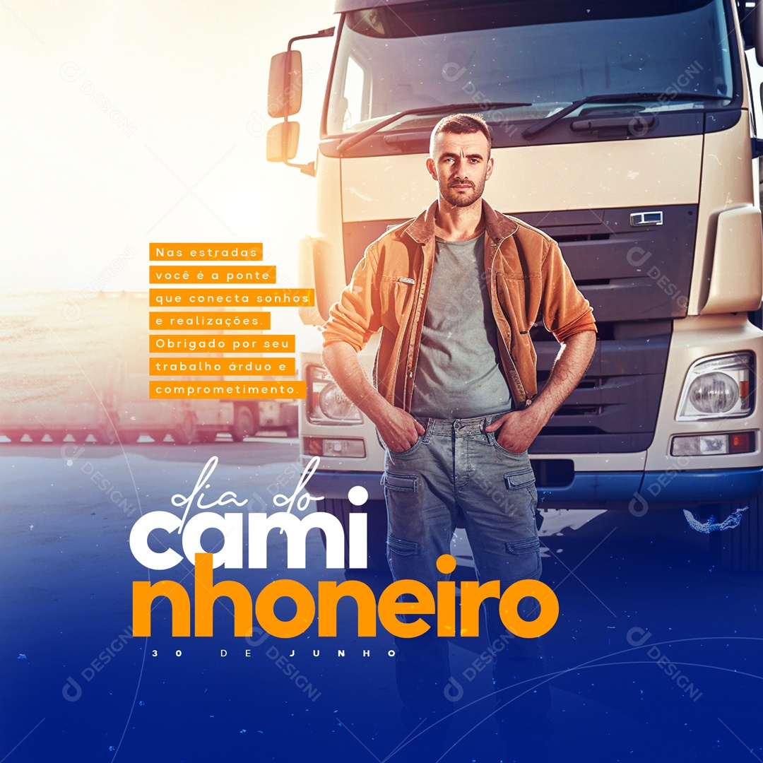 Social Media Dia Do Caminhoneiro a Ponte Que Conecta Sonhos PSD Editável
