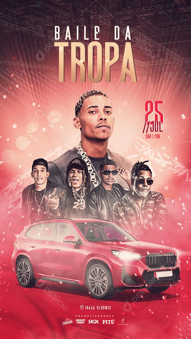 Flyer Story Baile Da Tropa Social Media PSD Editável