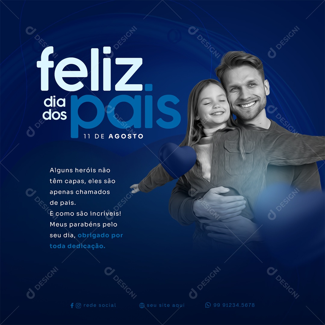 Feliz Dia Dos Pais Alguns Heróis Não Tem Capas Social Media PSD Editável