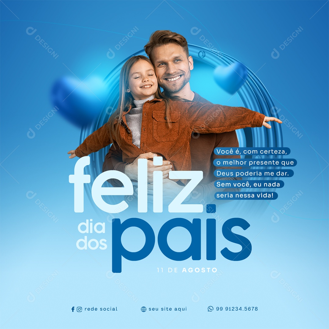 Social Media Feliz Dia Dos Pais PSD Editável