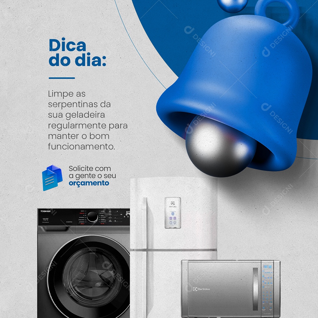 Limpe As Serpentinas Da Sua Geladeira Consertos Social Media PSD Editável